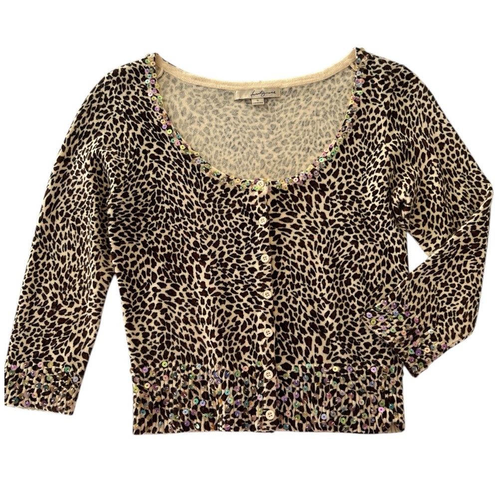 Leopard Print Top with Sequin Details